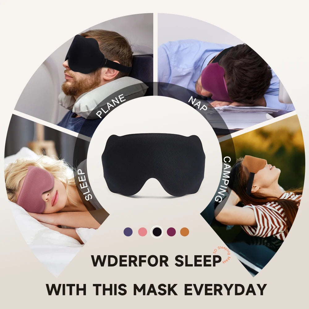 Soft 3D Sleeping Mask – Breathable Light Blocking Eyeshade for Travel