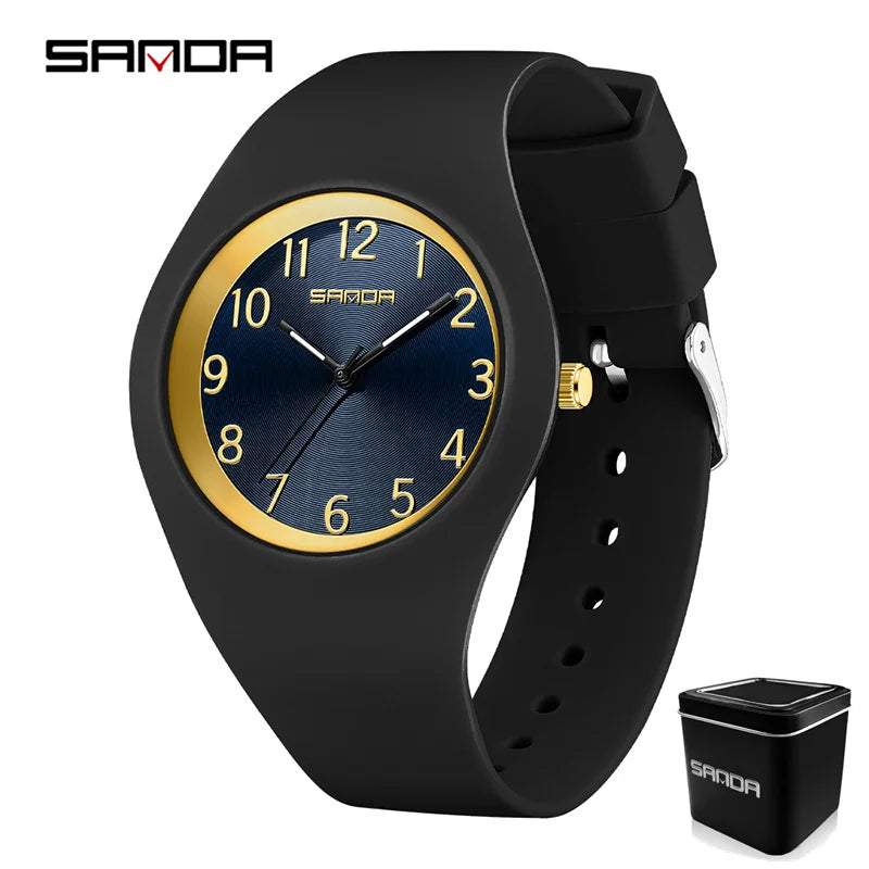 Silicone Quartz Wristwatch – Lightweight Sport Clock for Students