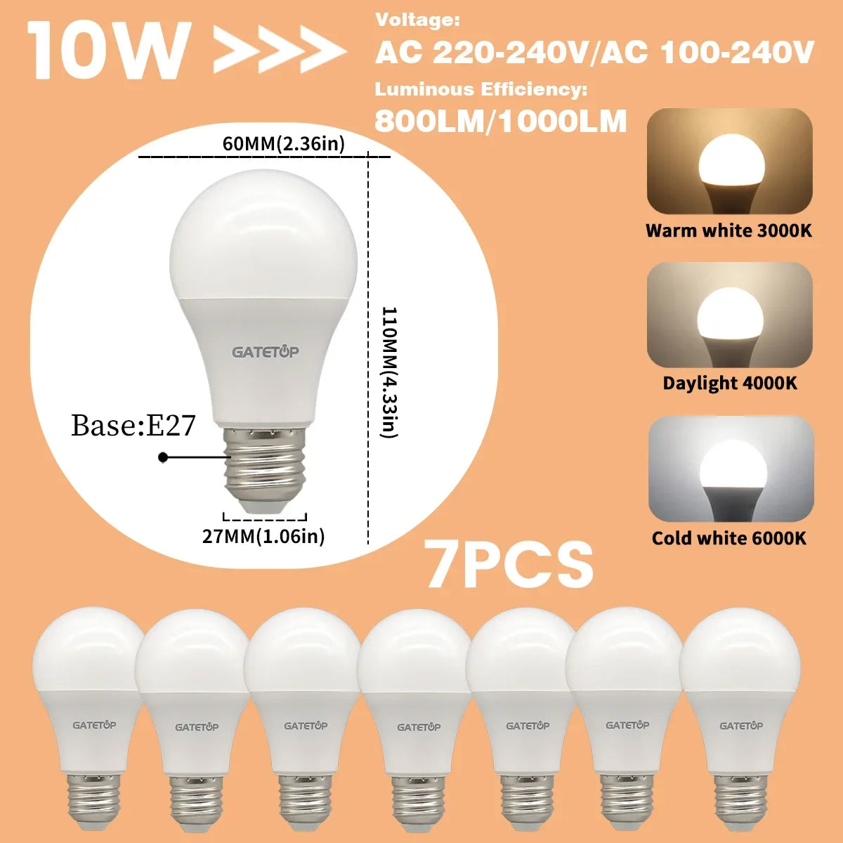 E27 LED Light Bulbs – Ultra-Bright Energy Efficient for Home Lighting