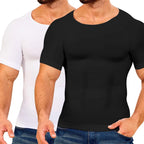 Men's Compression Shapewear Shirt – V-Neck Tummy Control for Fitness Workout