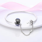 925 Sterling Silver Charm Bracelet – Adjustable Green Zircon for Birthday Gifts