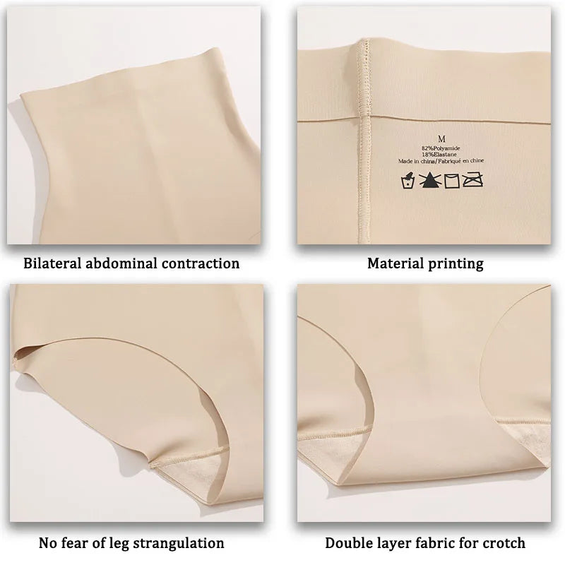 Seamless High Waist Shapewear – Ice Silk Tummy Control Panties for Women
