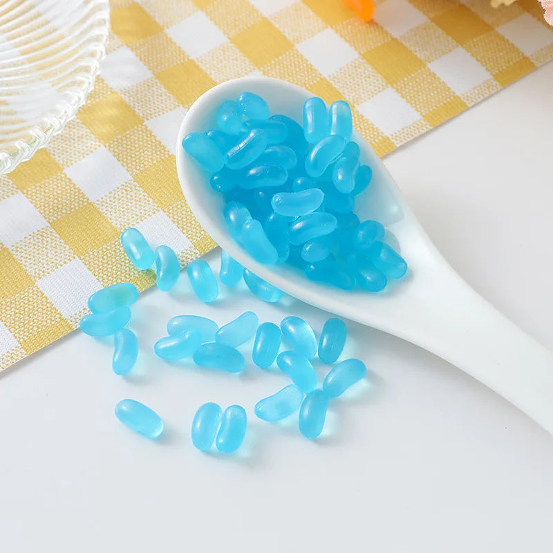Jelly Bean Candy Cabochons – Resin Fake Sweets for Dollhouse Craft Decor