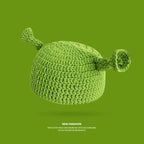 Knitted Monster Balaclava – Green Devil Hat for Halloween Cosplay Costume
