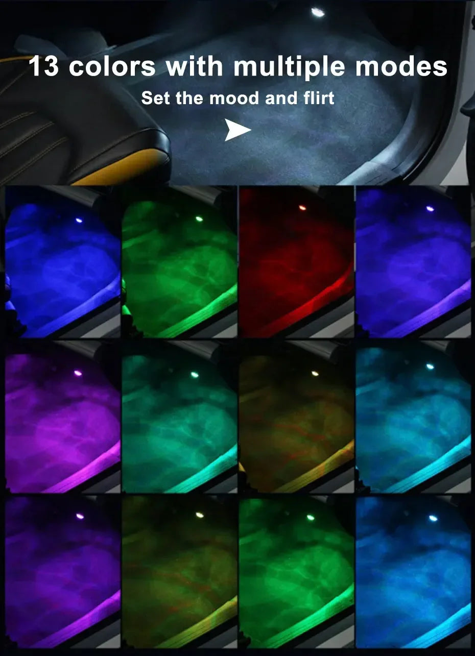 Wireless LED Ambient Interior Light – Adhesive Atmosphere Lamp for Auto Decor