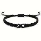 Initial Heart Braided Bracelet – Adjustable A-Z Friendship Jewelry for Gifts