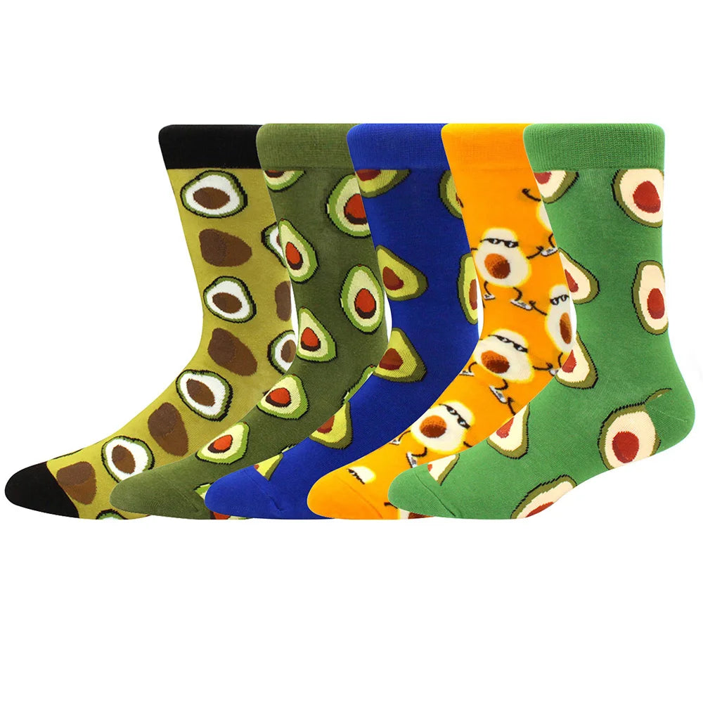 Combed Cotton Crew Socks – Novelty Patterned Casual Apparel for Men and Women