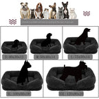 Plush Rectangular Dog Bed – Washable Fluffy Pet Cushion for Small to Large Dogs