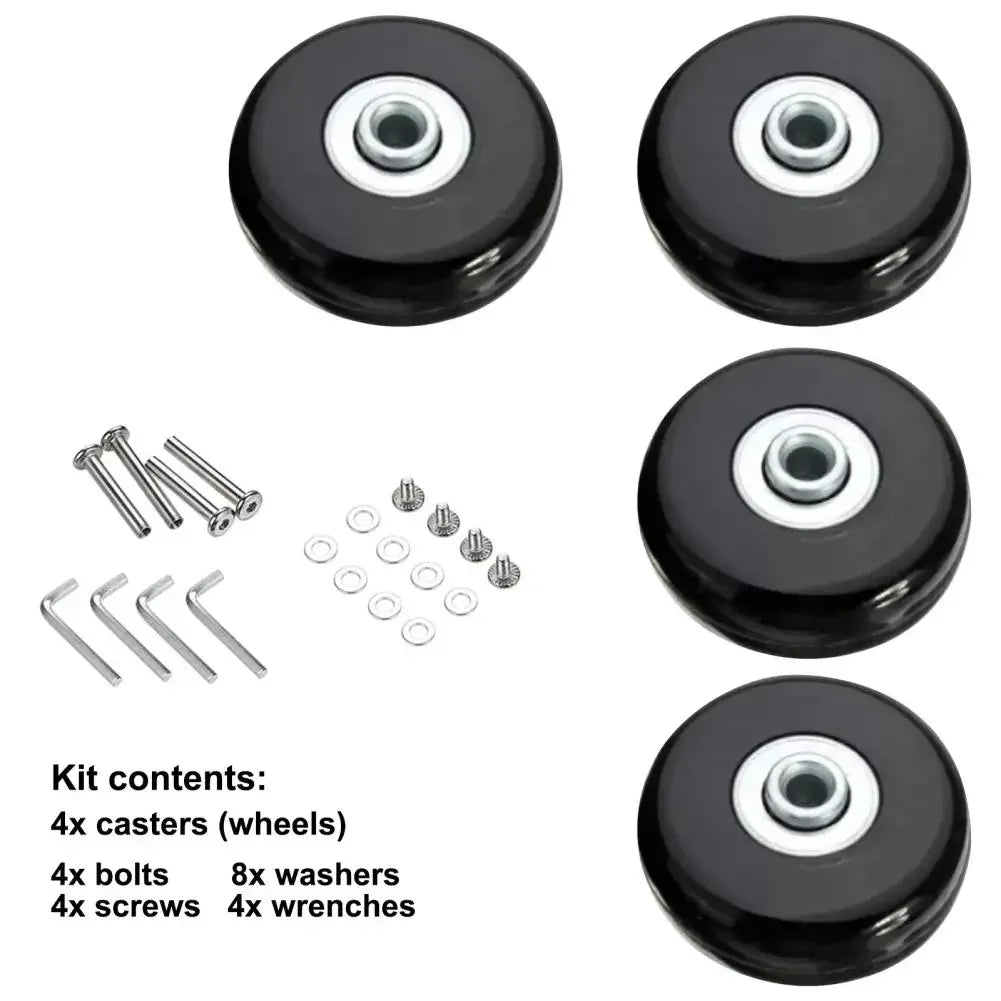 Luggage Replacement Wheels – Silent Repair Kit for Travel Suitcase