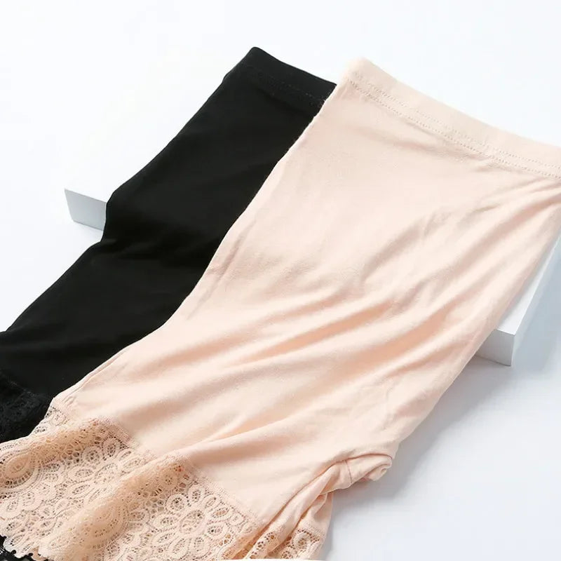 Modal Lace Safety Shorts – Plus Size Anti-Chafing Underwear for Women