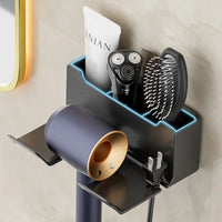 Bathroom Wall Organizer – Hair Dryer Holder with Storage Baskets for Vanity