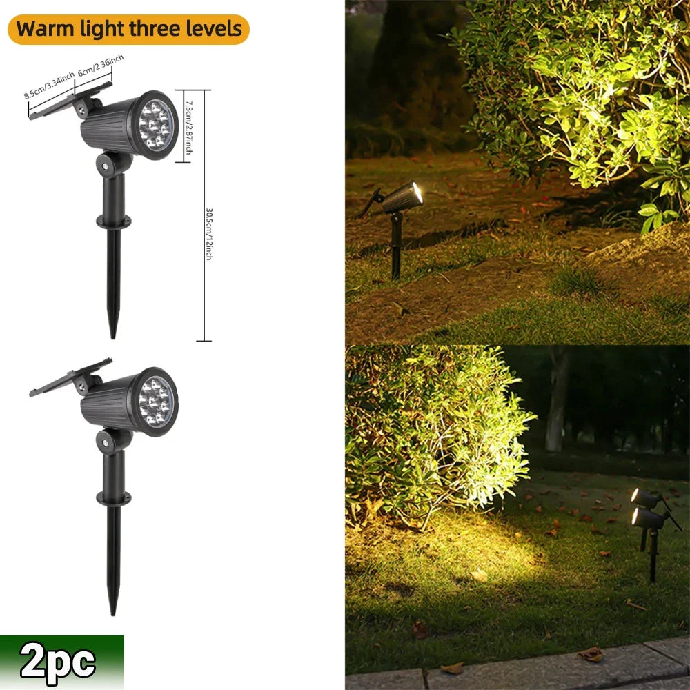 RGB Solar LED Spotlights – Waterproof Landscape Lighting for Garden Yard