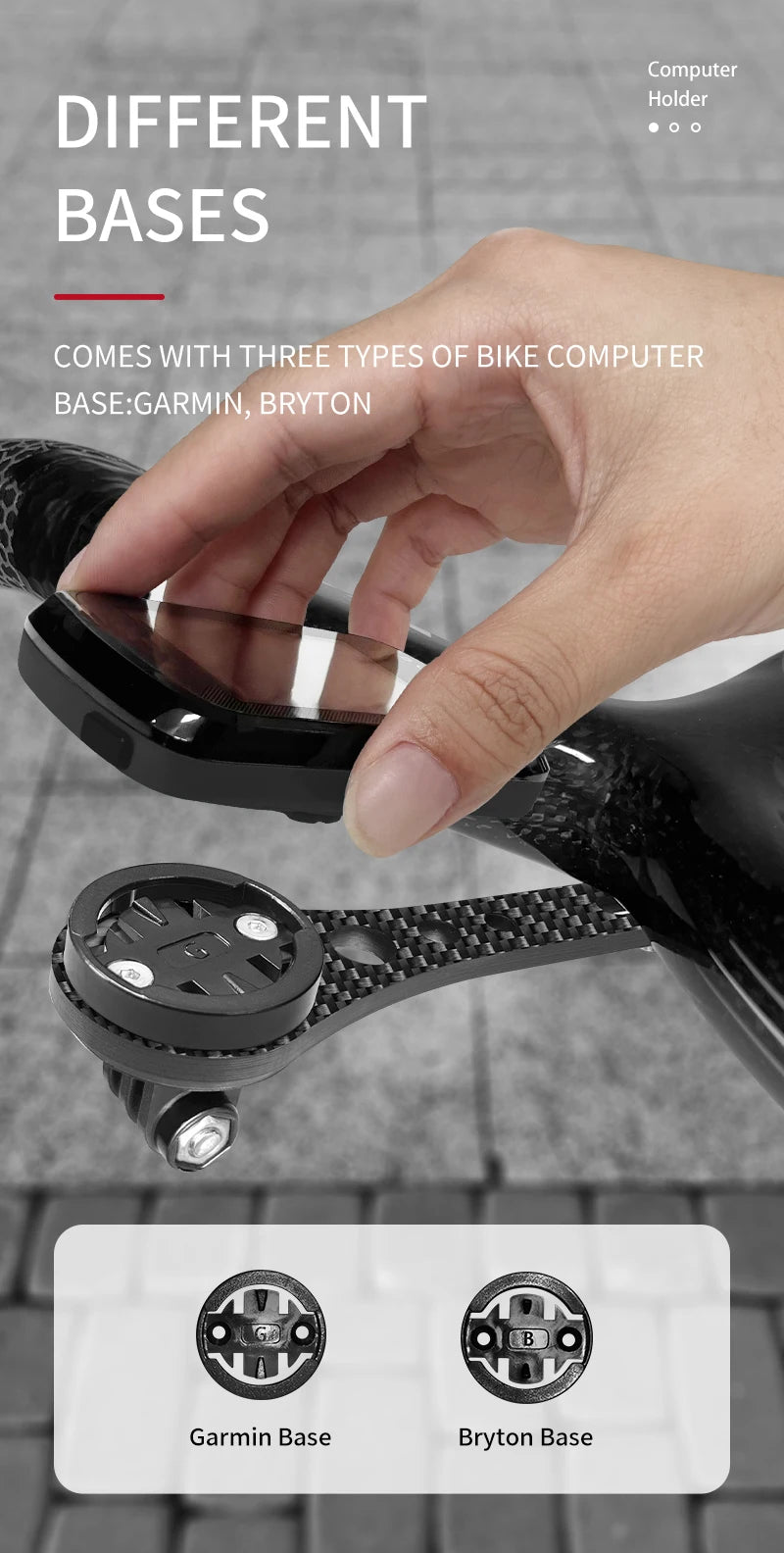 Carbon Fiber Bike Computer Mount – 143mm 165mm Holder for Road Mountain Bikes