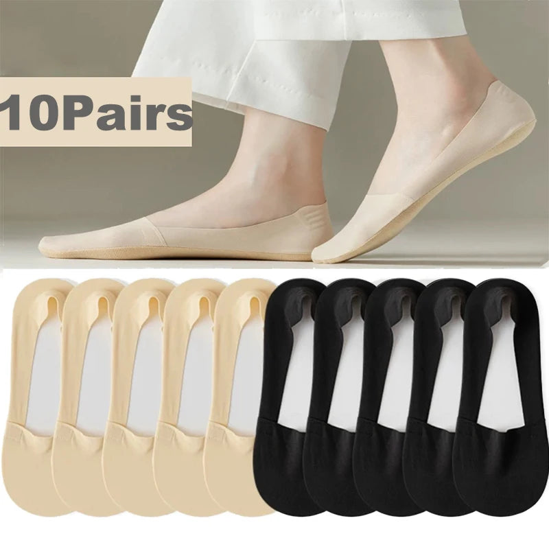 Cotton Invisible Low Cut Socks – Breathable Non-slip Liners for Casual Wear
