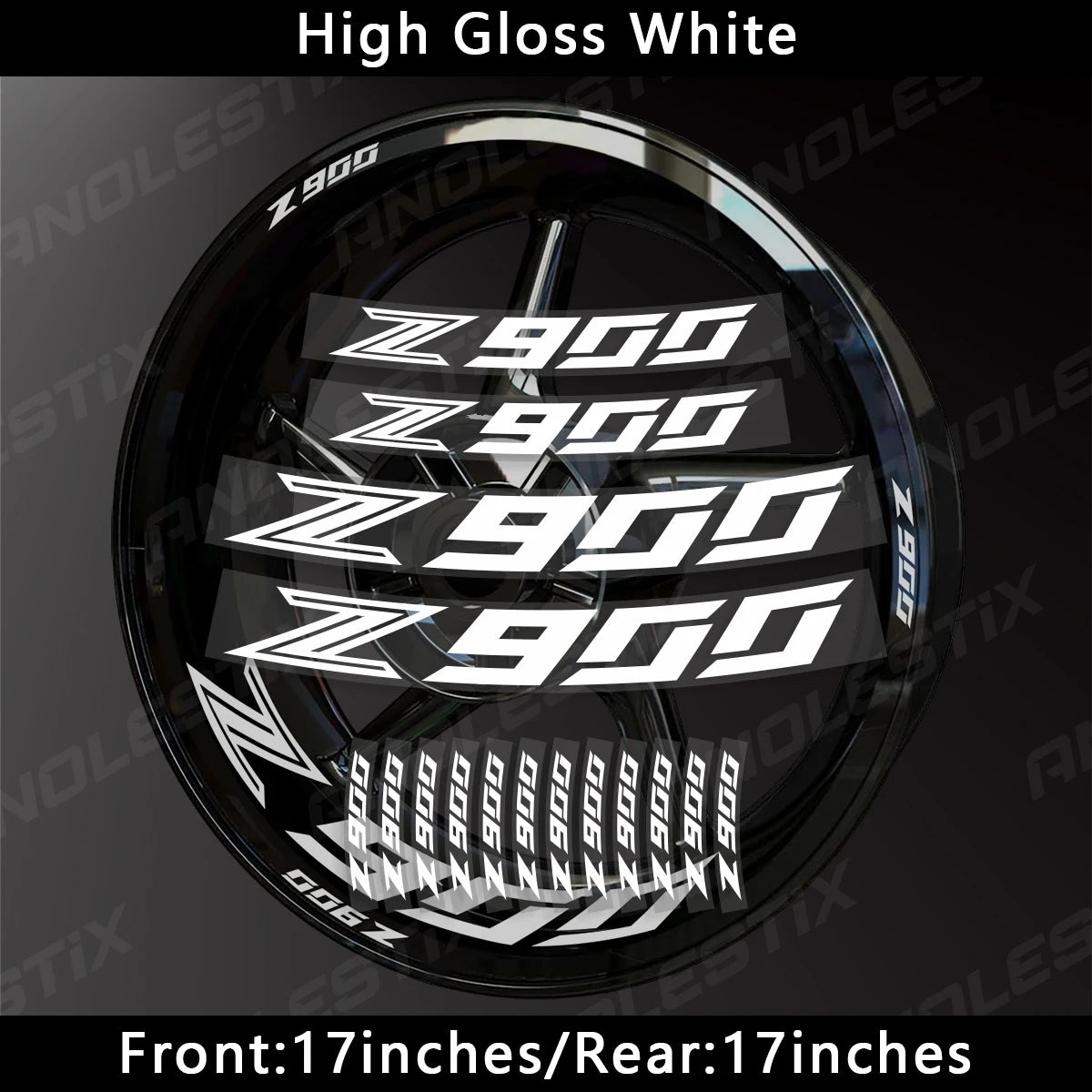 Reflective Motorcycle Rim Stripes – Wheel Hub Decals for Kawasaki Z900