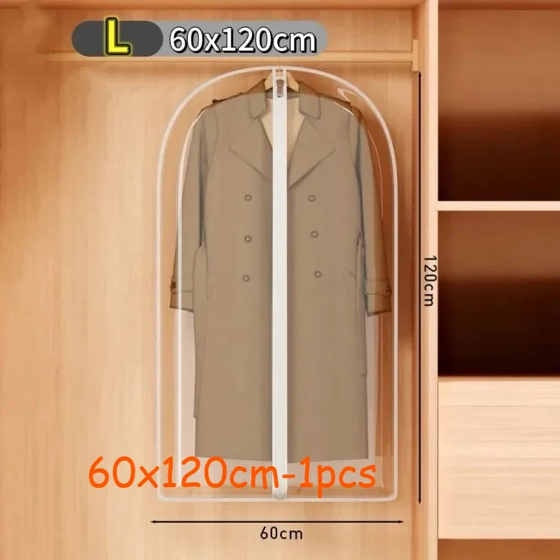 Transparent Zippered Garment Bag – Dustproof Cover for Suit and Dress Storage