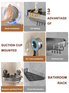 Bathroom Corner Shelf – Wall Mounted Shower Rack for Shampoo Storage