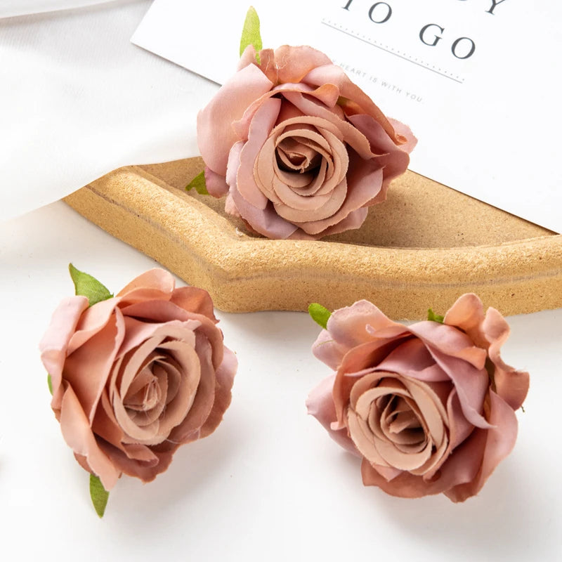Artificial Silk Rose Heads – Decorative Flowers for Wedding Home Decor