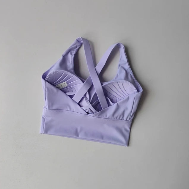 Shock-Absorbing Yoga Sports Bra – Breathable Fitness Top for Gym Workout