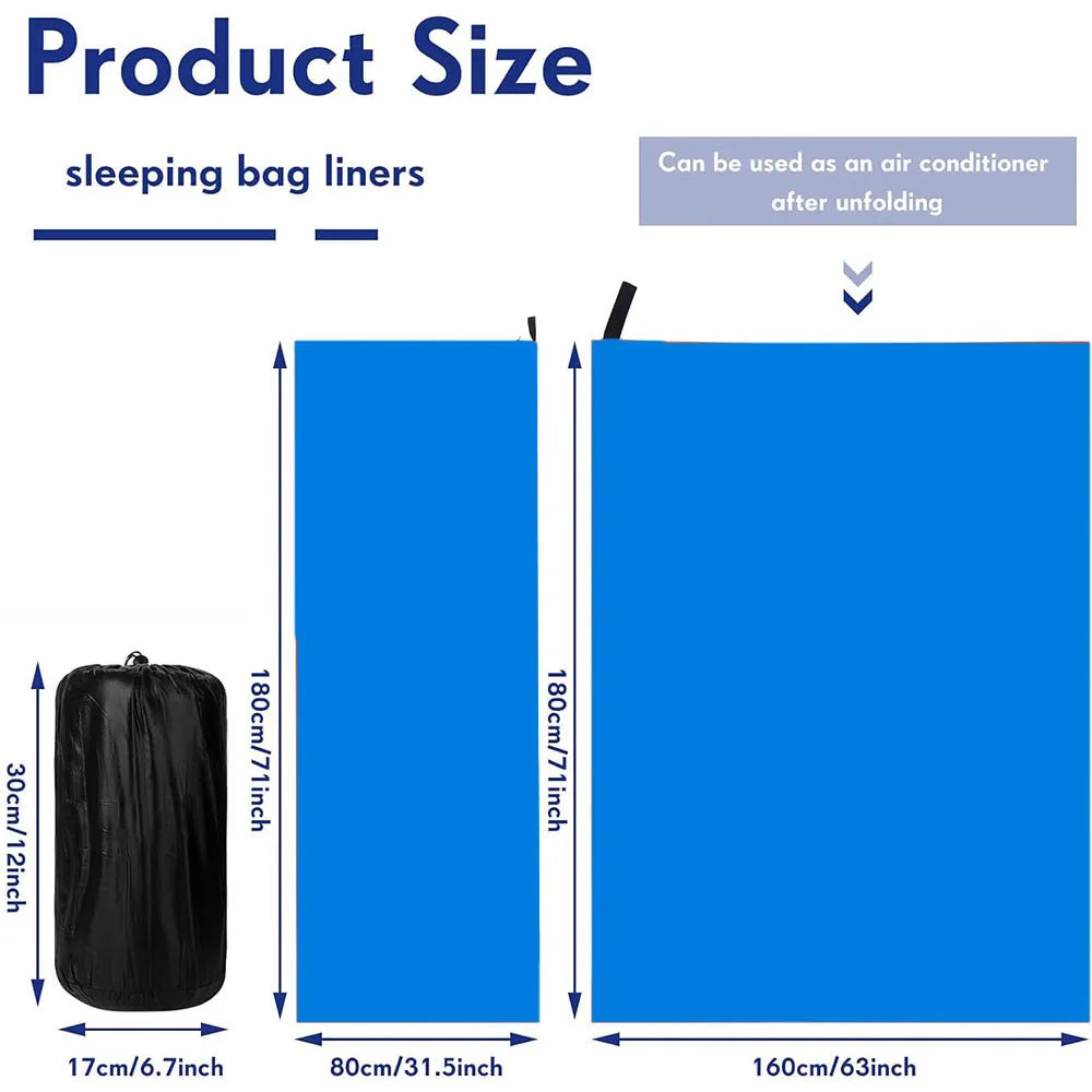 Fleece Sleeping Bag – 180x80cm Thermal Liner for Outdoor Camping and Travel