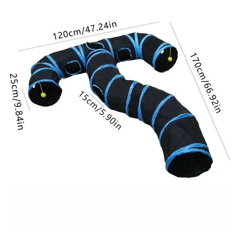Foldable Pet Play Tunnel – Interactive Drill Barrel for Cat Training