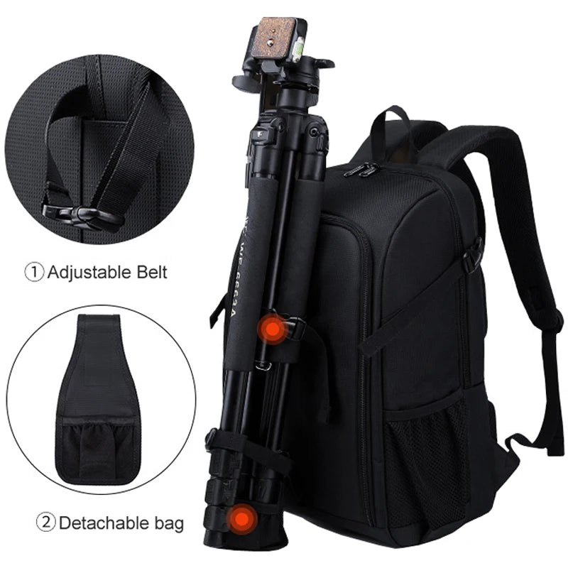 Waterproof Camera Backpack – Large Capacity DSLR Bag for Outdoor Photography
