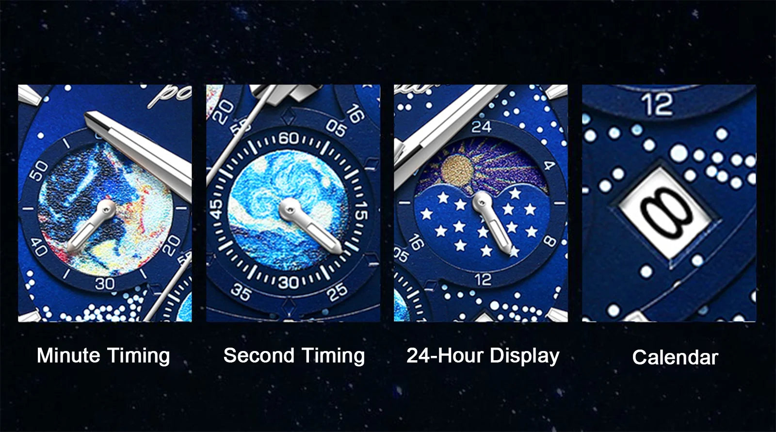 Stainless Steel Quartz Chronograph Watch – Luminous Waterproof Men's Accessory