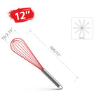 Stainless Steel Balloon Whisk – 8 10 12 Inch Wire Beater for Kitchen Cooking