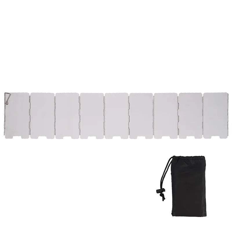 9-Plate Folding Windscreen – Aluminum Gas Stove Shield for Outdoor Camping