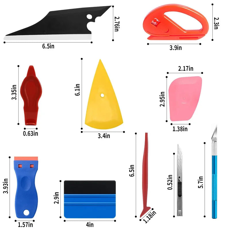Vinyl Wrap Tool Kit – Felt Squeegee and Knife Set for Car Tinting