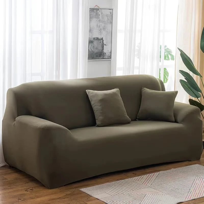 Stretch Milk Silk Sofa Cover – Fitted Couch Slipcover for Living Room Furniture