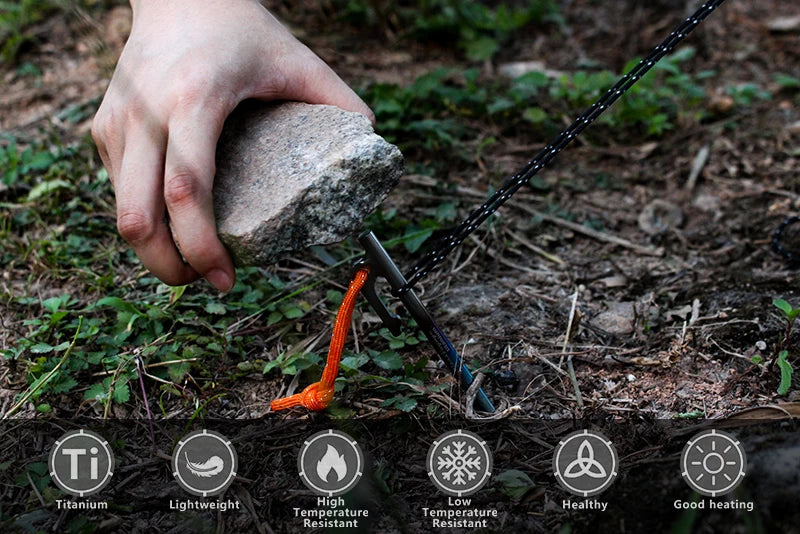 Titanium Camping Tent Stakes – Heavy Duty Metal Pegs for Outdoor Hiking