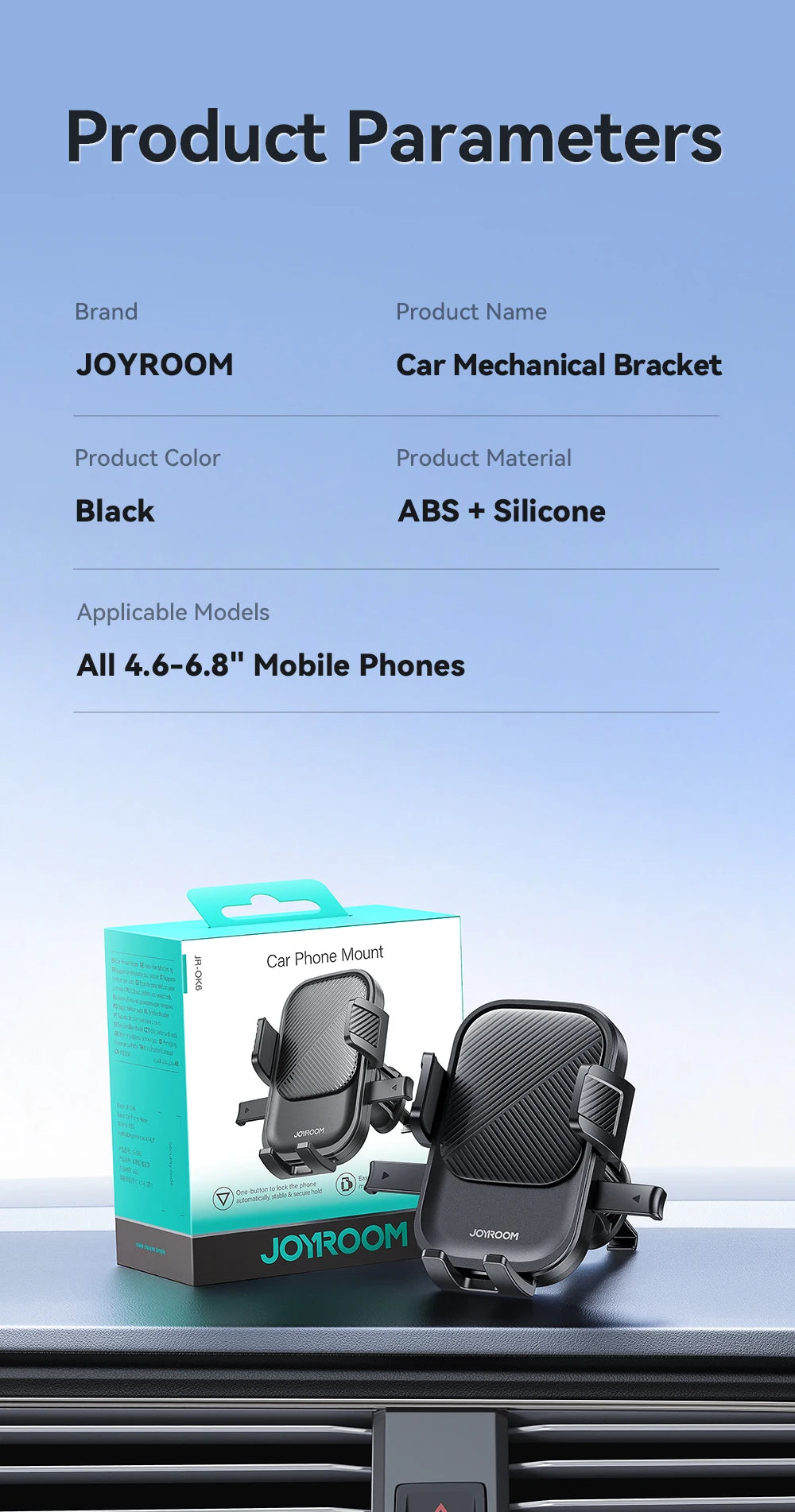 Universal Car Phone Mount – 360° Rotating Air Vent Holder for Smartphone
