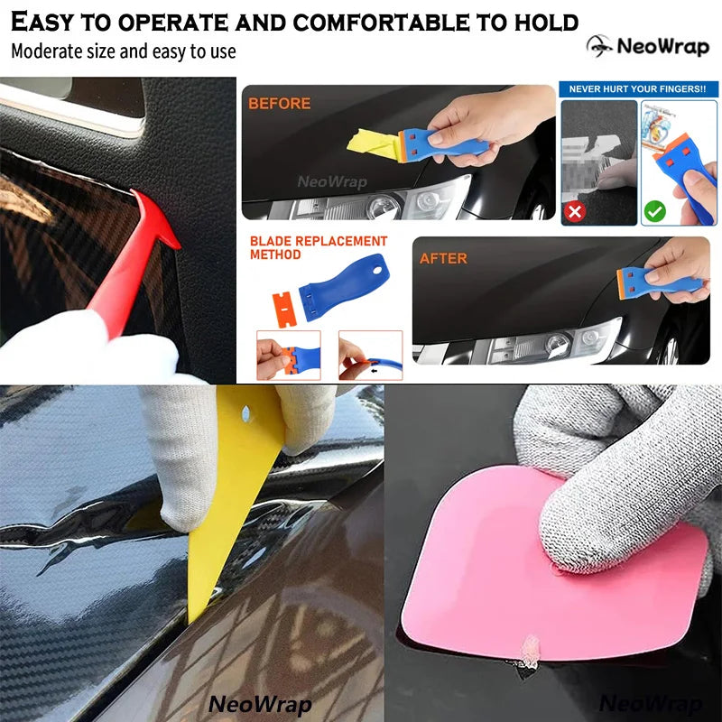 Vinyl Wrap Tool Kit – Felt Squeegee and Knife Set for Car Tinting