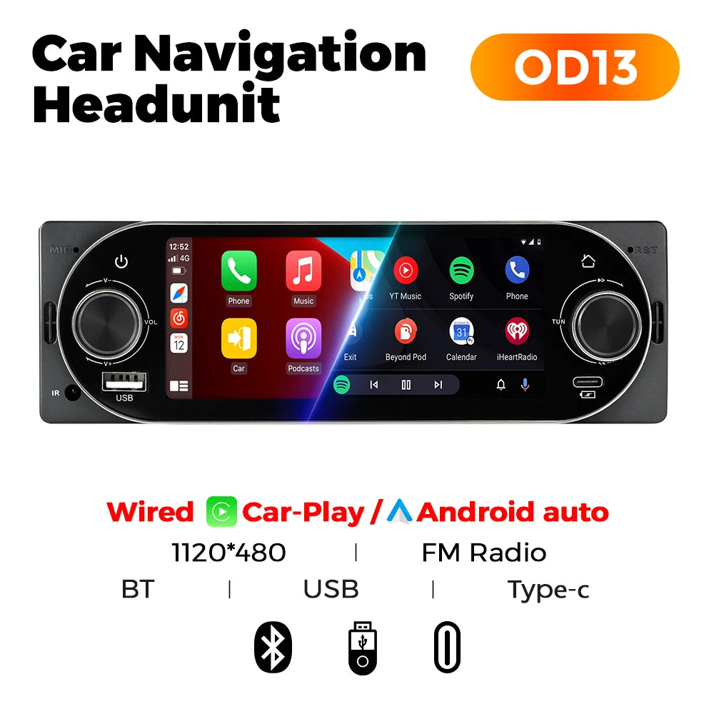 Car Multimedia Player – 6.86 Inch Touchscreen for Apple CarPlay and Android