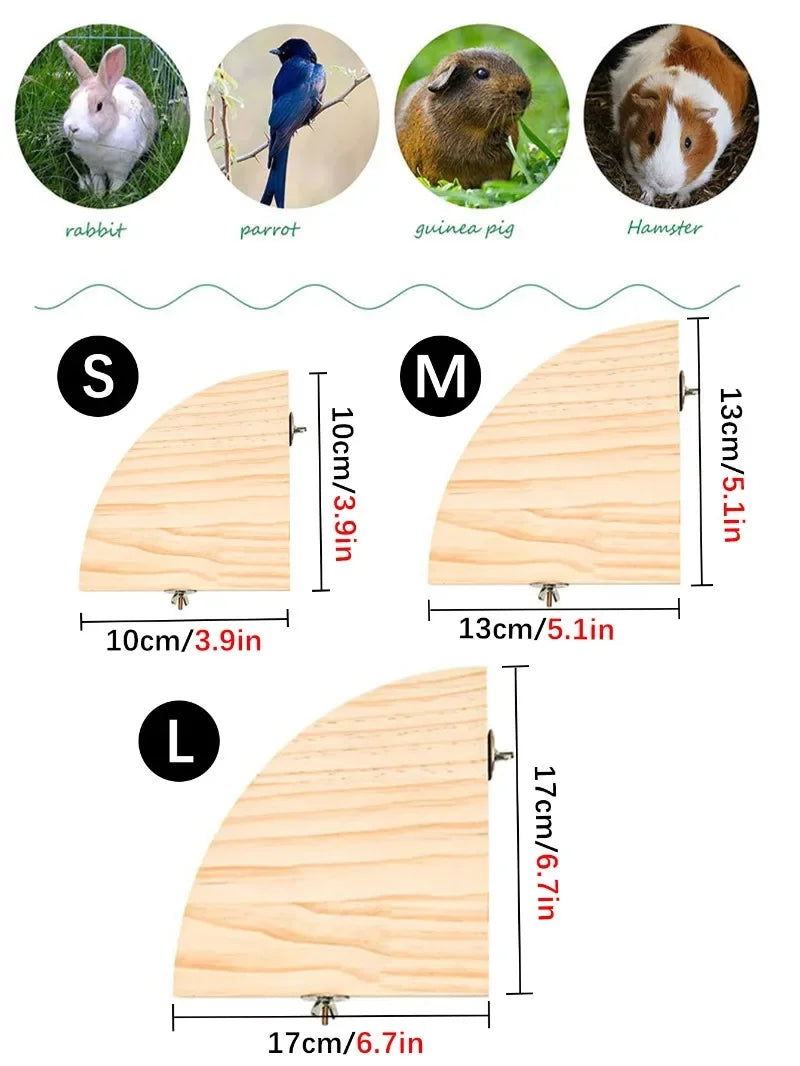 Wooden Fan-Shaped Bird Perch – Natural Stand for Parrot and Small Pets