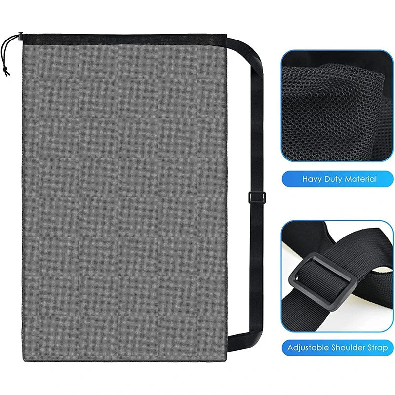 Extra Large Mesh Sports Ball Bag – Zipper Pocket Carrier for Gym and Training