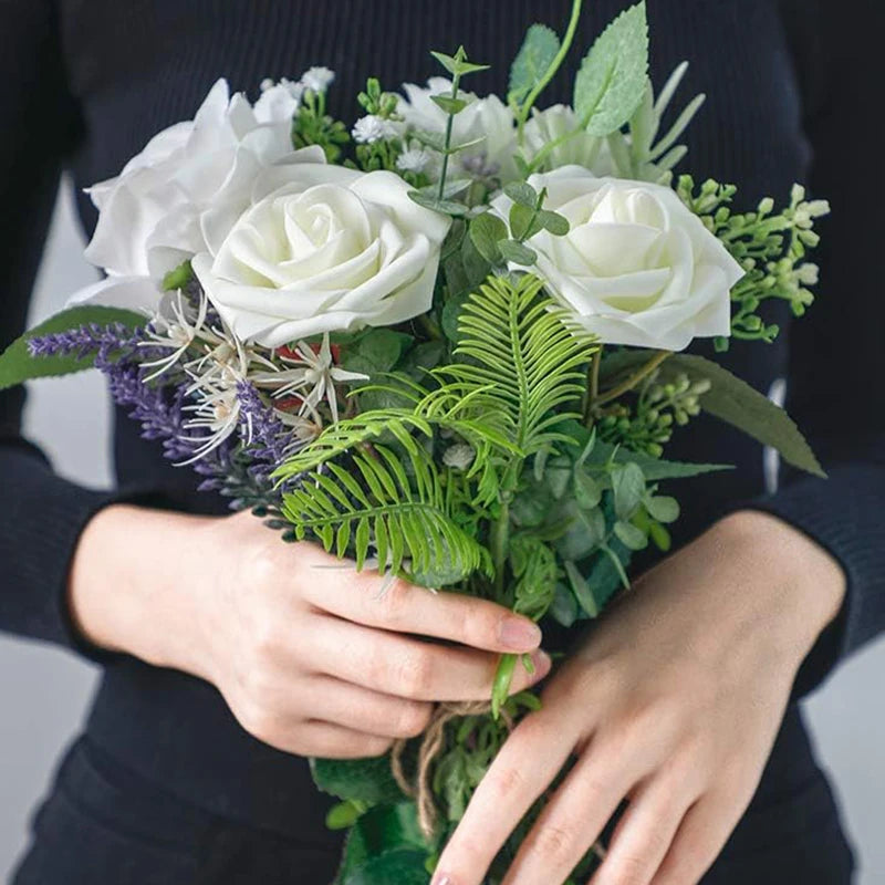 Artificial Rose Flowers – Stemmed Fake Roses for Wedding Bouquets and Decor