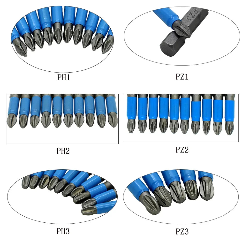 Magnetic Screwdriver Bit Set – Anti Slip 1/4 Inch Hex Shank for Power Tools