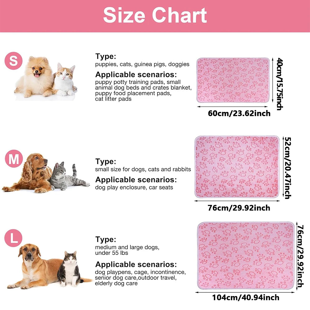 Ultra-Soft Paw Print Dog Blanket – Cozy Fleece Mat for Pets