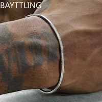 925 Sterling Silver Snake Chain Bracelet – 3mm Minimalist Jewelry for Men Women