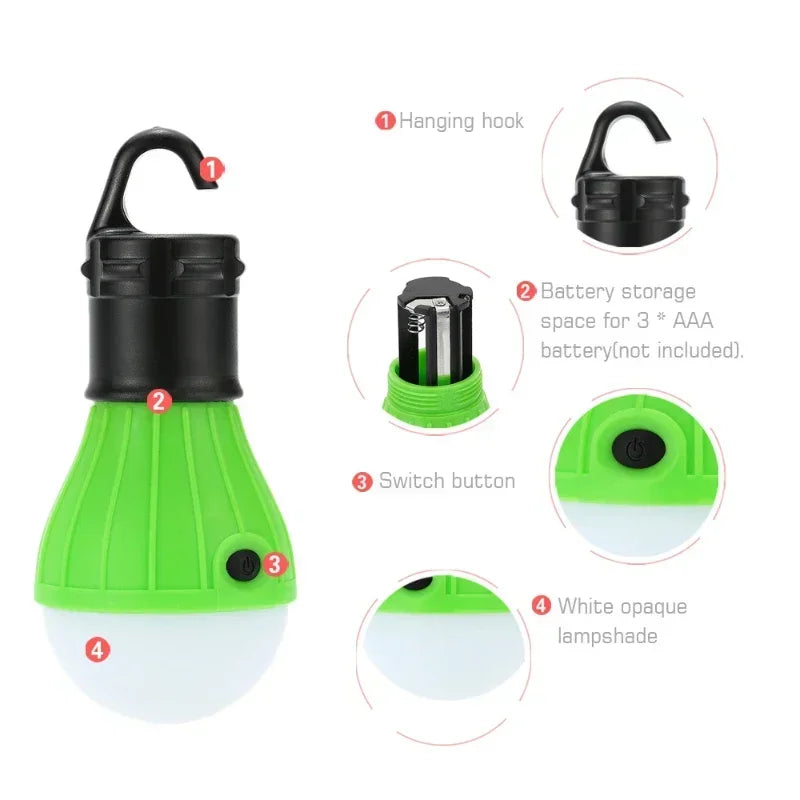 Portable LED Hanging Lantern – Soft Light Bulb for Camping and Fishing