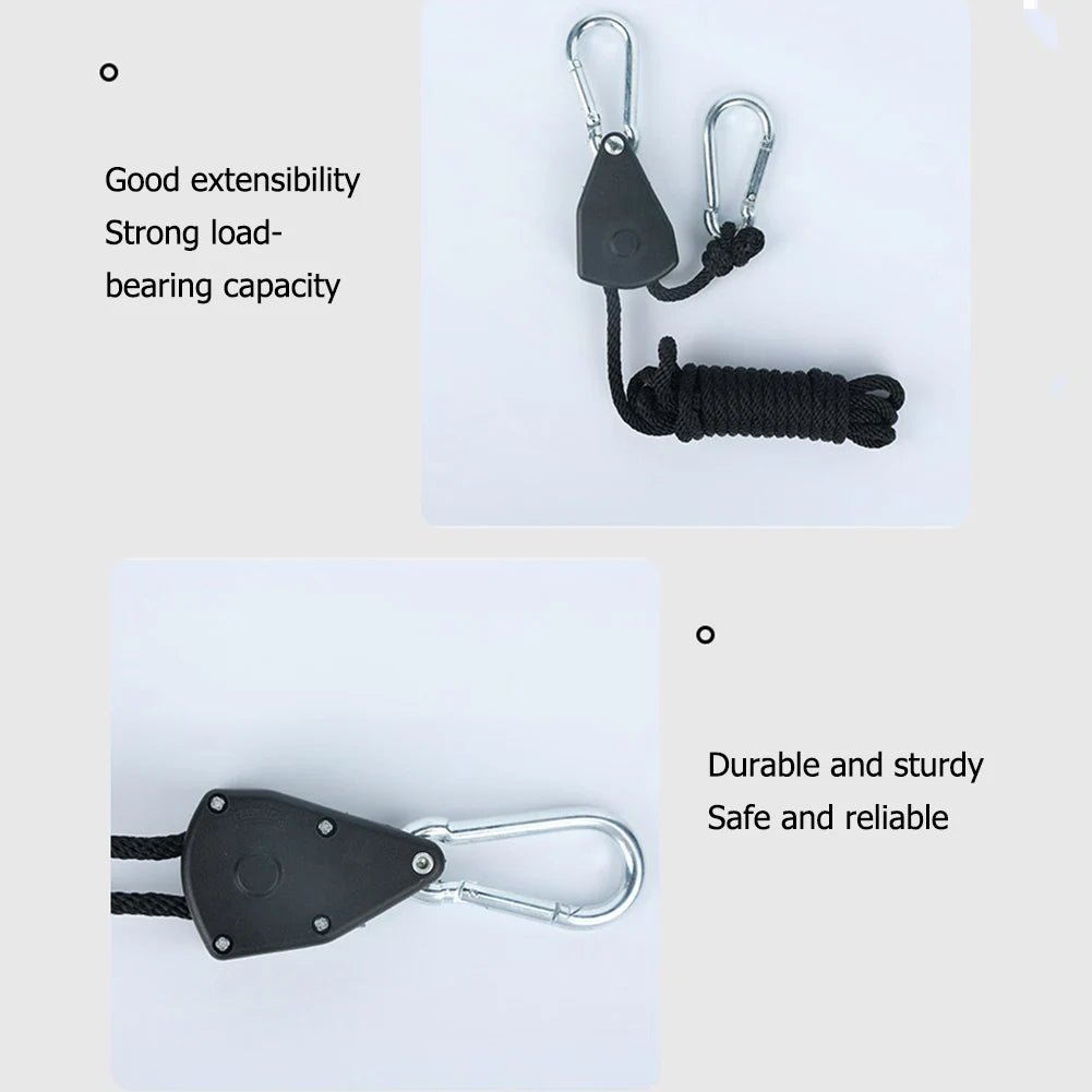 Camping Tent Rope Tensioners – Adjustable Ratchet Pulley for Awning Setup