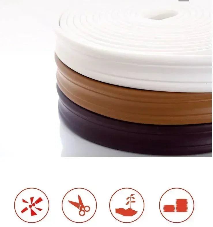 Self-Adhesive NBR Wall Trim – 5M Flexible Molding for Home Decor and Edging