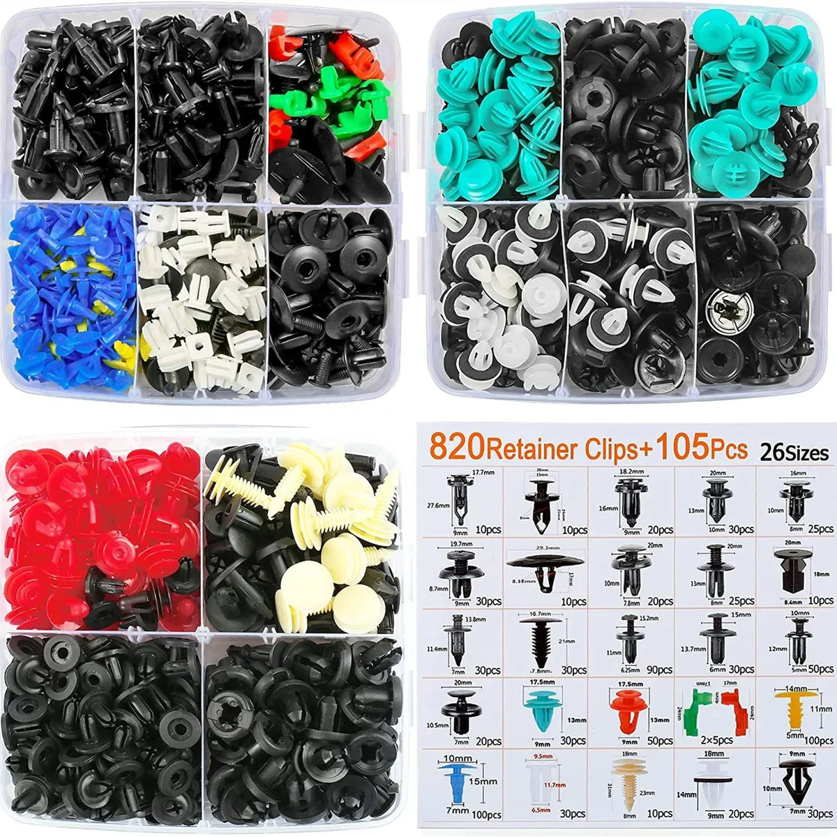 Automotive Plastic Fastener Kit – Bumper and Fender Rivet Retainers for Car Repair