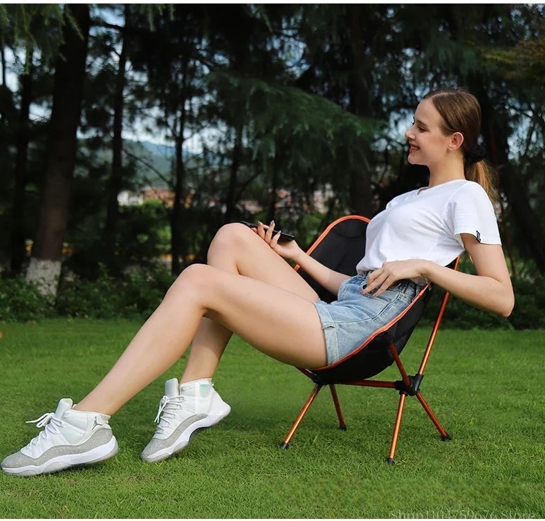 Folding Moon Chair – Lightweight Aluminum Portable Chair for Camping