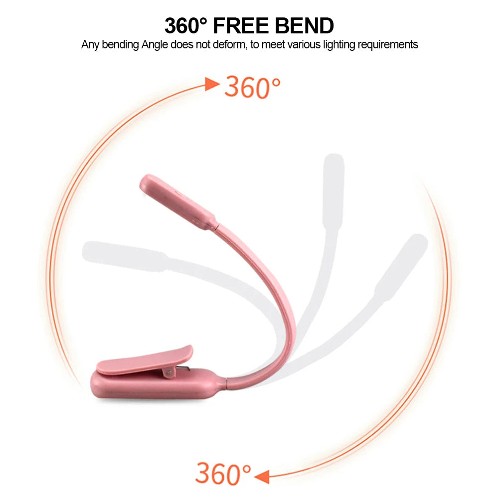 Rechargeable Clip-On Reading Lamp – Adjustable LED Book Light for Travel