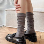 Vertical Striped Mid-Length Socks – Breathable Cotton for Daily Wear