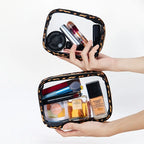 Leopard Print Clear Makeup Bag – Waterproof Large Cosmetic Organizer for Travel