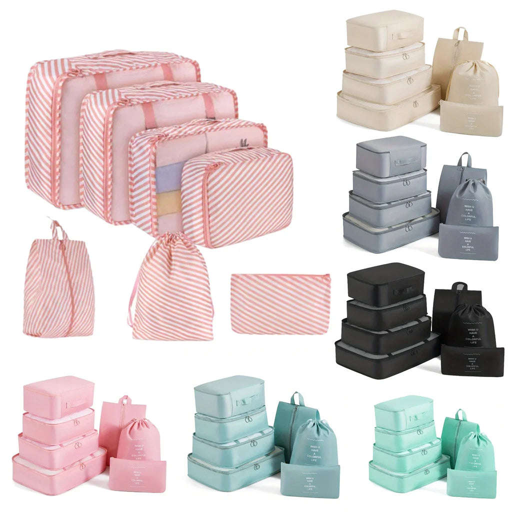 Mesh Travel Packing Cubes – Luggage Organizer Set for Suitcase Storage